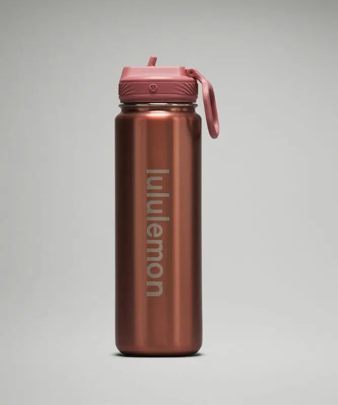 lululemon – Back to Life Sport Bottle 24oz Straw Lid – Color Pink/Pastel/Brown Lululemon